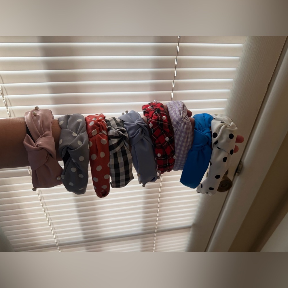 Assorted Knot Headbands - Polka Dot, Plaid & Solid Mix